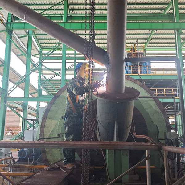 玻利維亞穆通鋼廠維保項(xiàng)目-整改球磨機(jī)進(jìn)料部位